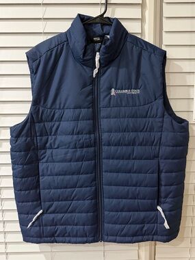 Columbus State Navy Quilted Puffer Vest - Men's Sleeveless Jacket